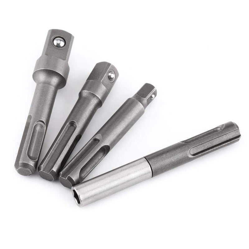 Tangxi مجموعة محولات قابس SDS Plus 4 قطع 1/4" 3/8" 1/2" ، محول قابس سداسي 1/4" ، موصل تمديد رأس مثقاب عالمي | محول قابس سداسي لمفك صمولة ، بت تمديد طاقة - Image 1